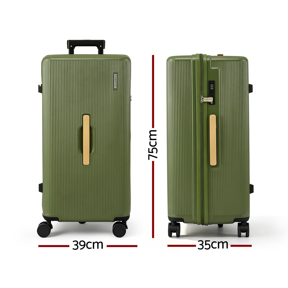 Wanderlite 28" Modern Vertical Trunk Luggage Suitcase Travel 5 Wheels
