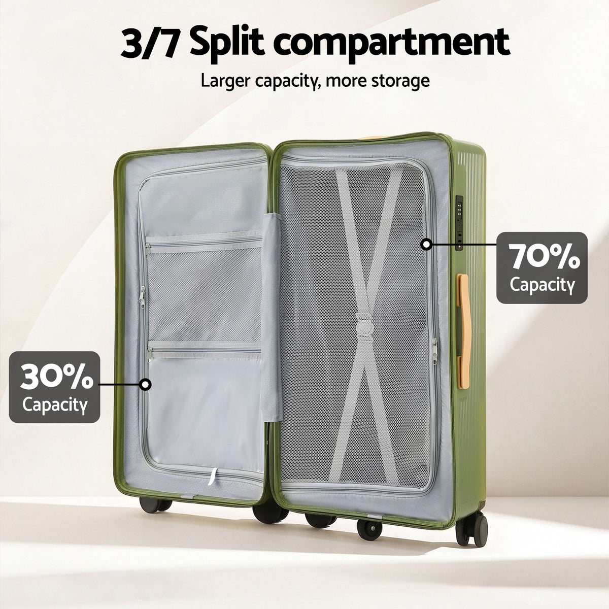 Wanderlite 28" Modern Vertical Trunk Luggage Suitcase Travel 5 Wheels