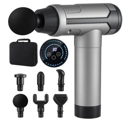 Everfit Massage Gun, 30 Speed, 6 Heads, Black