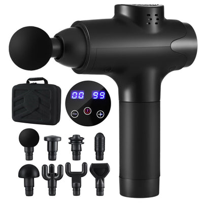 Everfit Massage Gun, 30 Speed, 8 Heads, Black