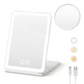 Embellir Rechargeable LED Makeup Mirror with 10x Magnifier, White