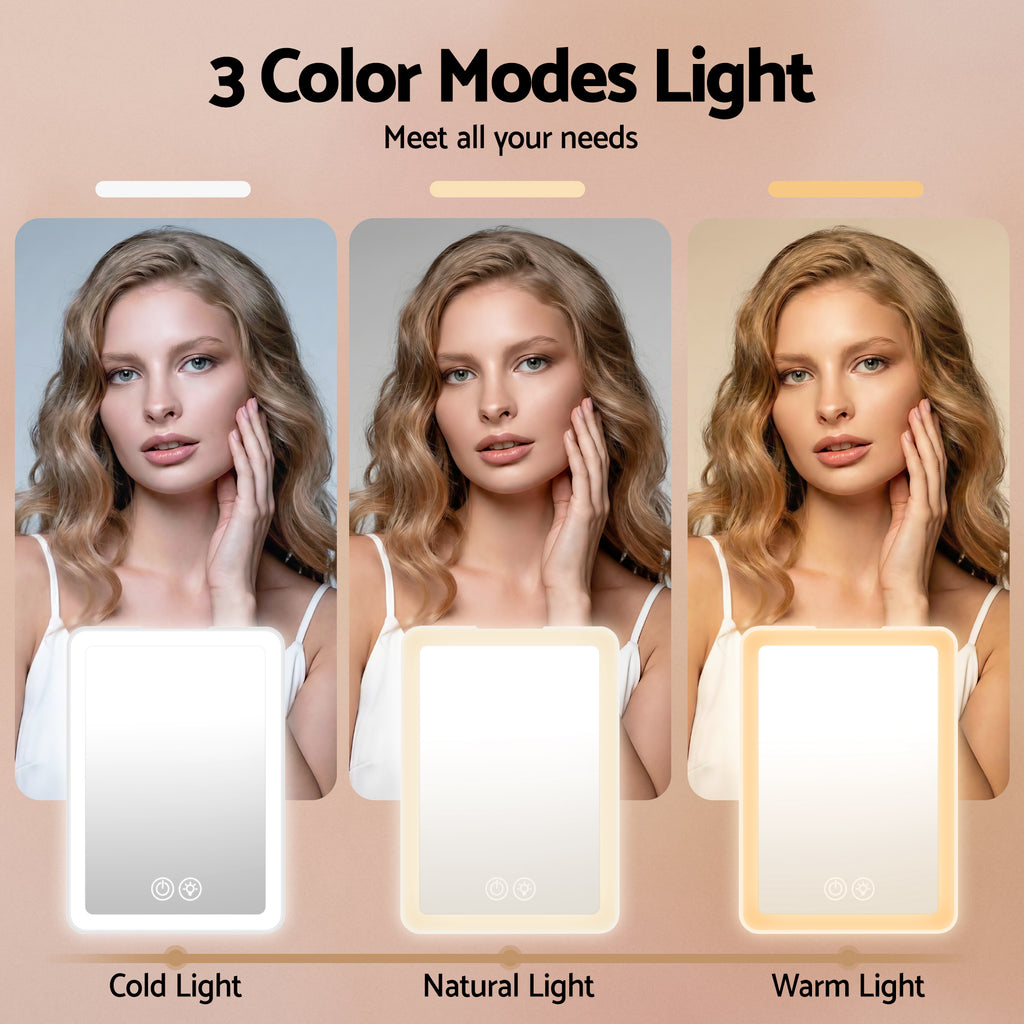 Embellir Rechargeable LED Makeup Mirror with 10x Magnifier, White