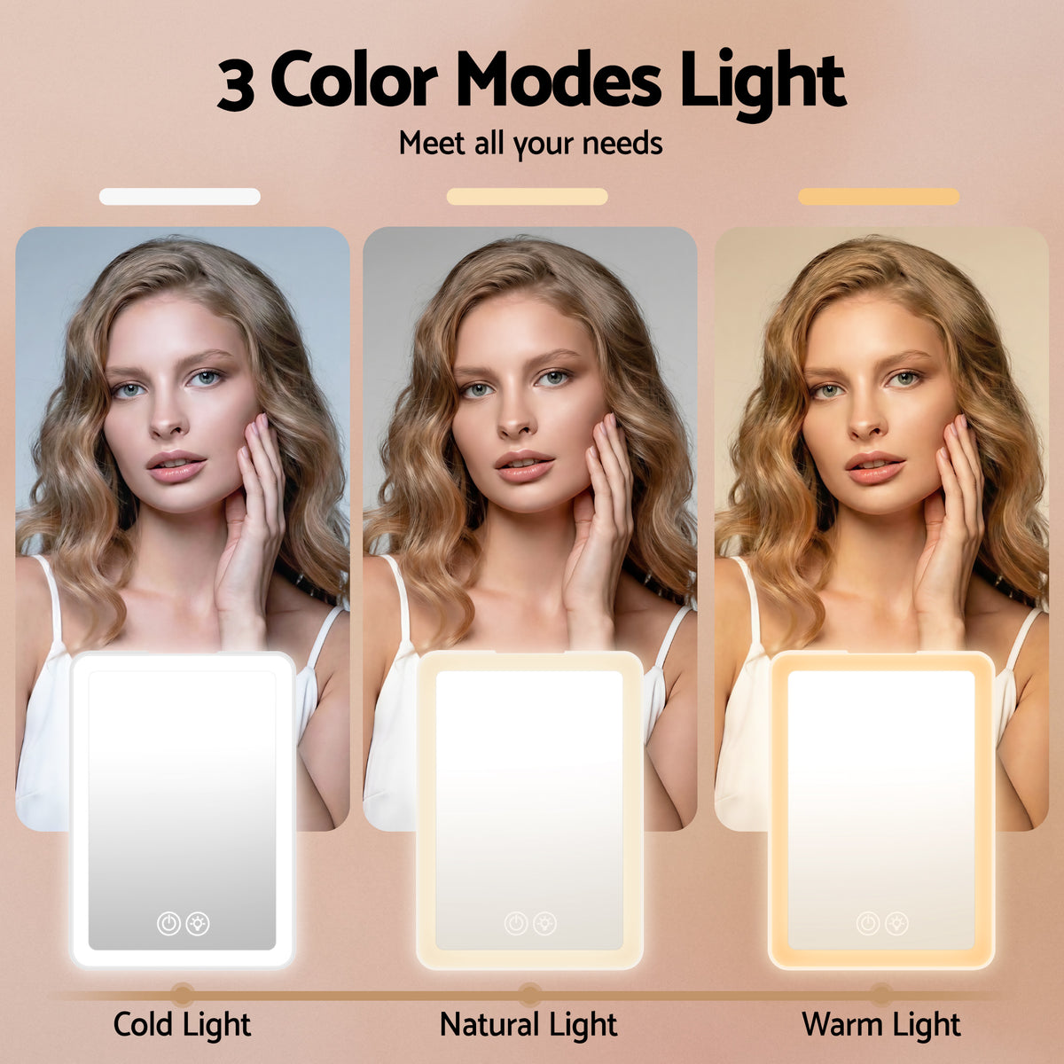 Embellir Rechargeable LED Makeup Mirror with 10x Magnifier, White
