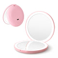 Embellir Rechargeable LED Compact Mirror, 1x and 10x, Pink