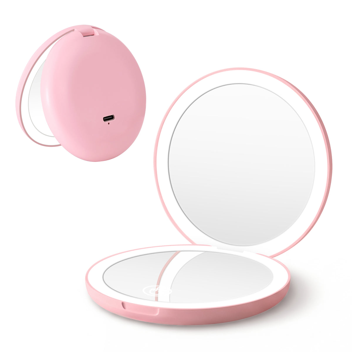 Embellir Rechargeable LED Compact Mirror, 1x and 10x, Pink