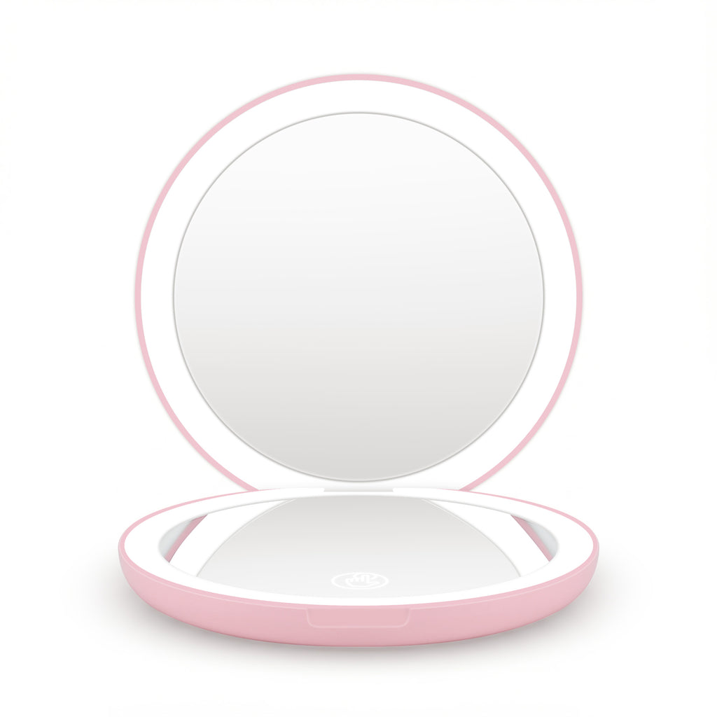 Embellir Rechargeable LED Compact Mirror, 1x and 10x, Pink