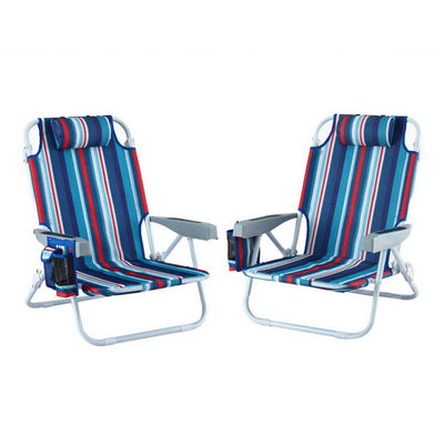 Gardeon Backpack Beach Chair Set, 2 Piece, Blue