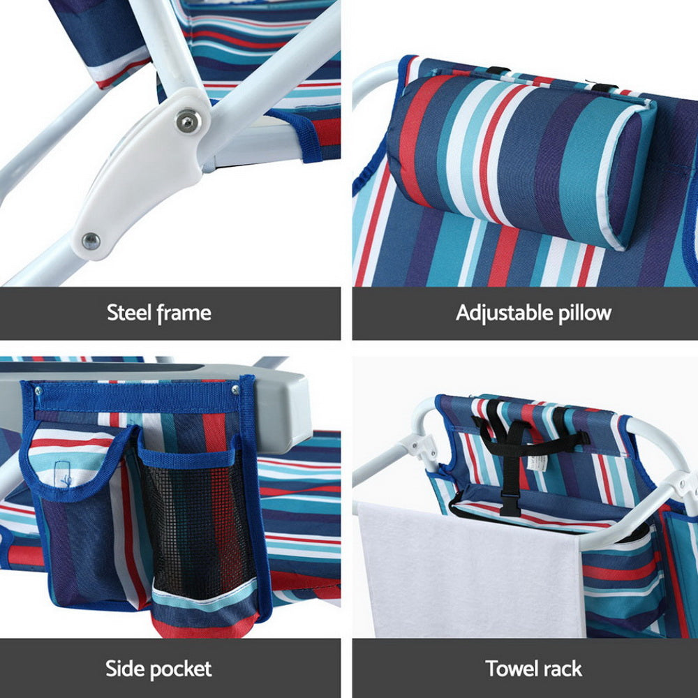 Gardeon Backpack Beach Chair Set, 2 Piece, Blue, showing the options available, photo 5 of 7