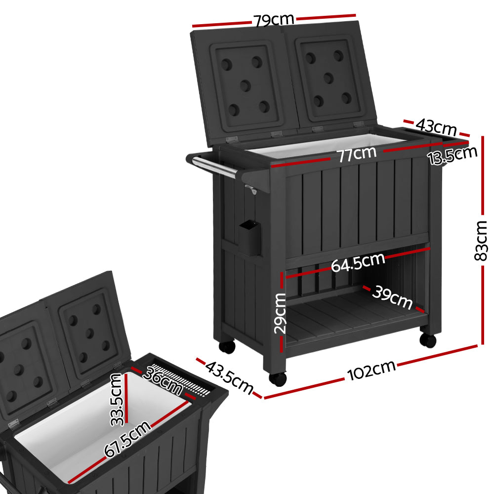 Gardeon Outdoor Cooler Cart with 80 L Ice Bucket
