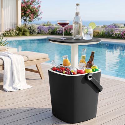 Gardeon 2-in-1 Outdoor Bar Table and Wine Cooler, 15L, Black