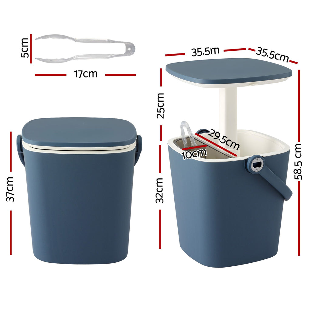 Gardeon 2-in-1 Outdoor Bar Table and Ice Bucket, 15L, Blue, showing the options available