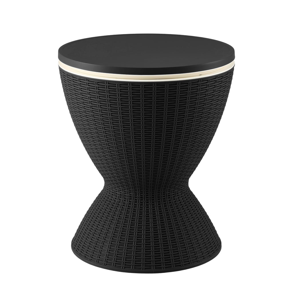 Gardeon Outdoor Bar Table Portable Ice Bucket Cooler 30L Adjustable Top Black