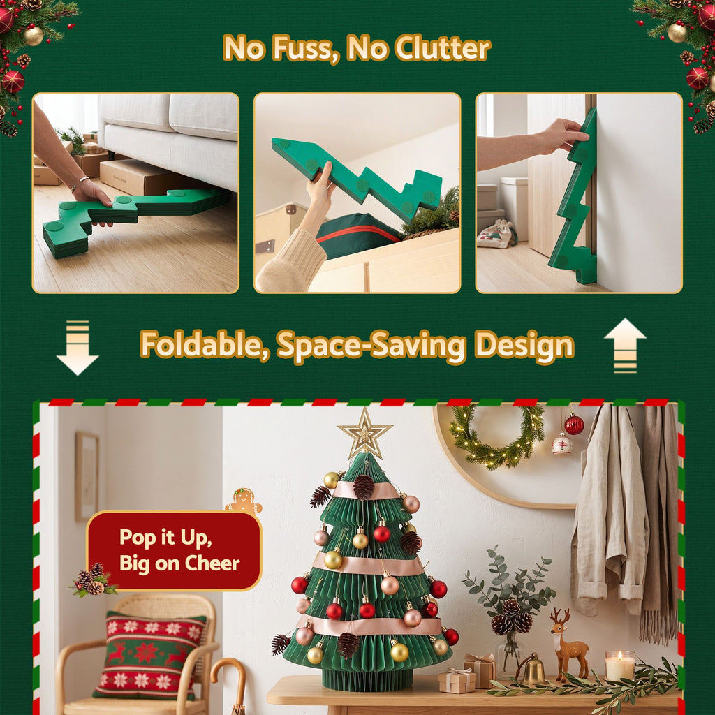 Jingle Jollys 61cm Tabletop Christmas Tree Decorations Easy Setup Foldable