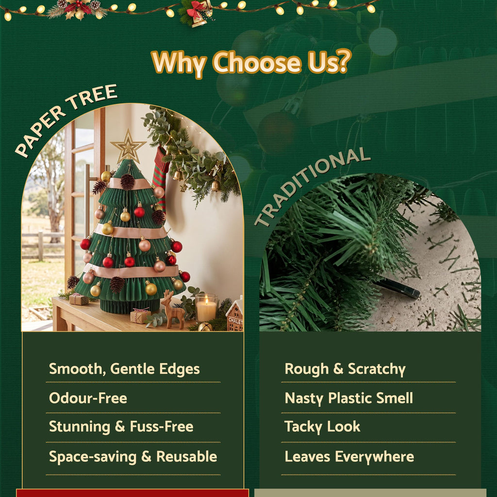 Jingle Jollys 61cm Tabletop Christmas Tree Decorations Easy Setup Foldable
