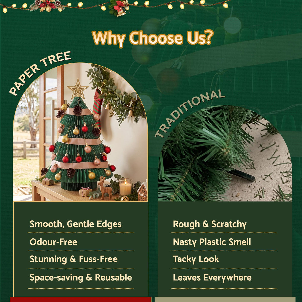Jingle Jollys 61cm Tabletop Christmas Tree Decorations Easy Setup Foldable