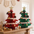 Jingle Jollys Folding Paper Christmas Trees, Red and Green, Pair, 47 cm