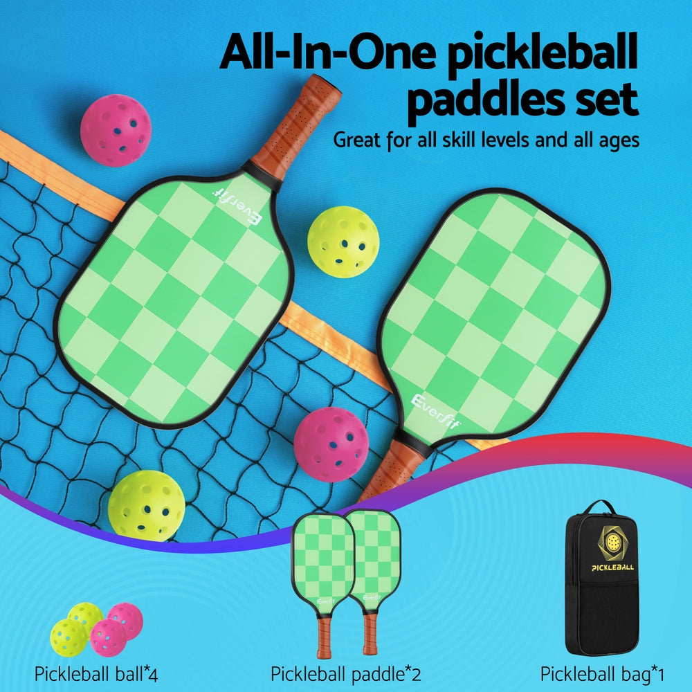 Everfit Pickleball Paddle Set Fiberglass