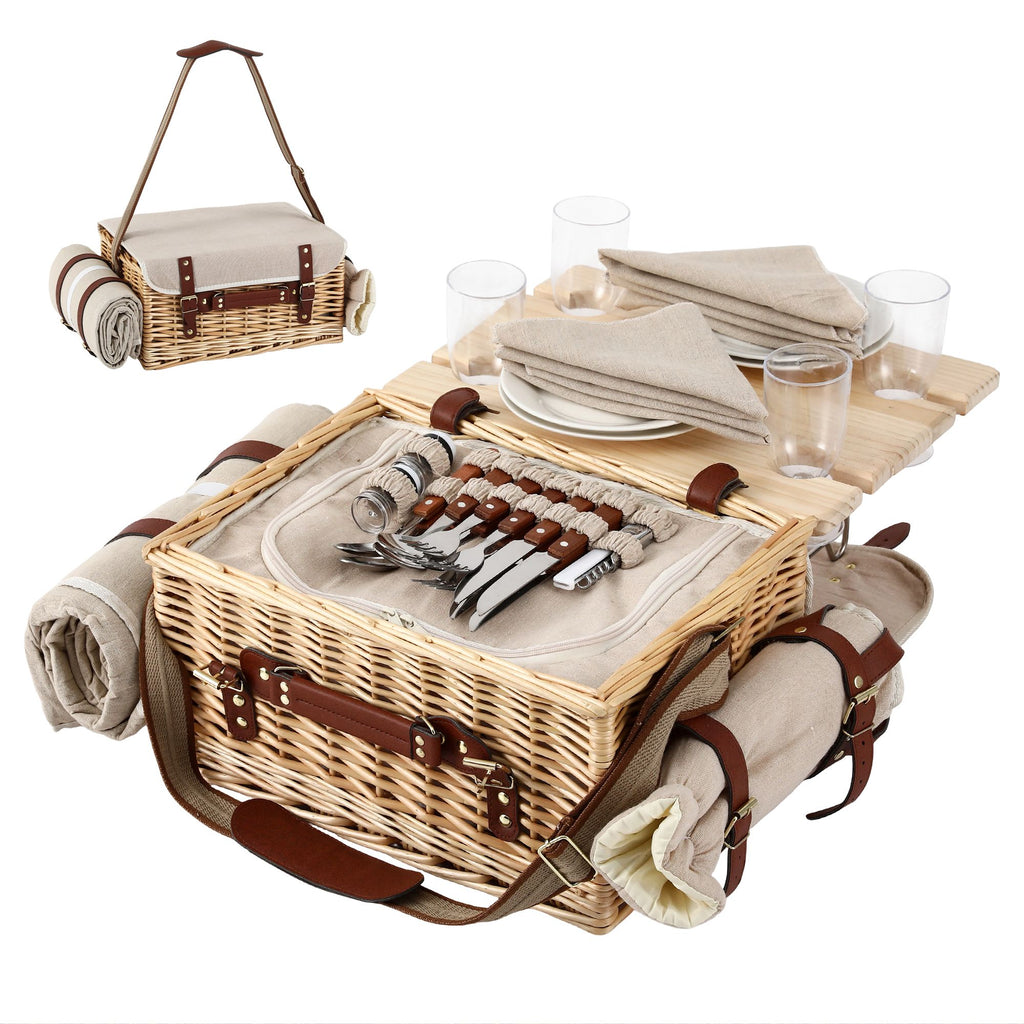 Alfresco 4 Person Insulated Picnic Basket Set