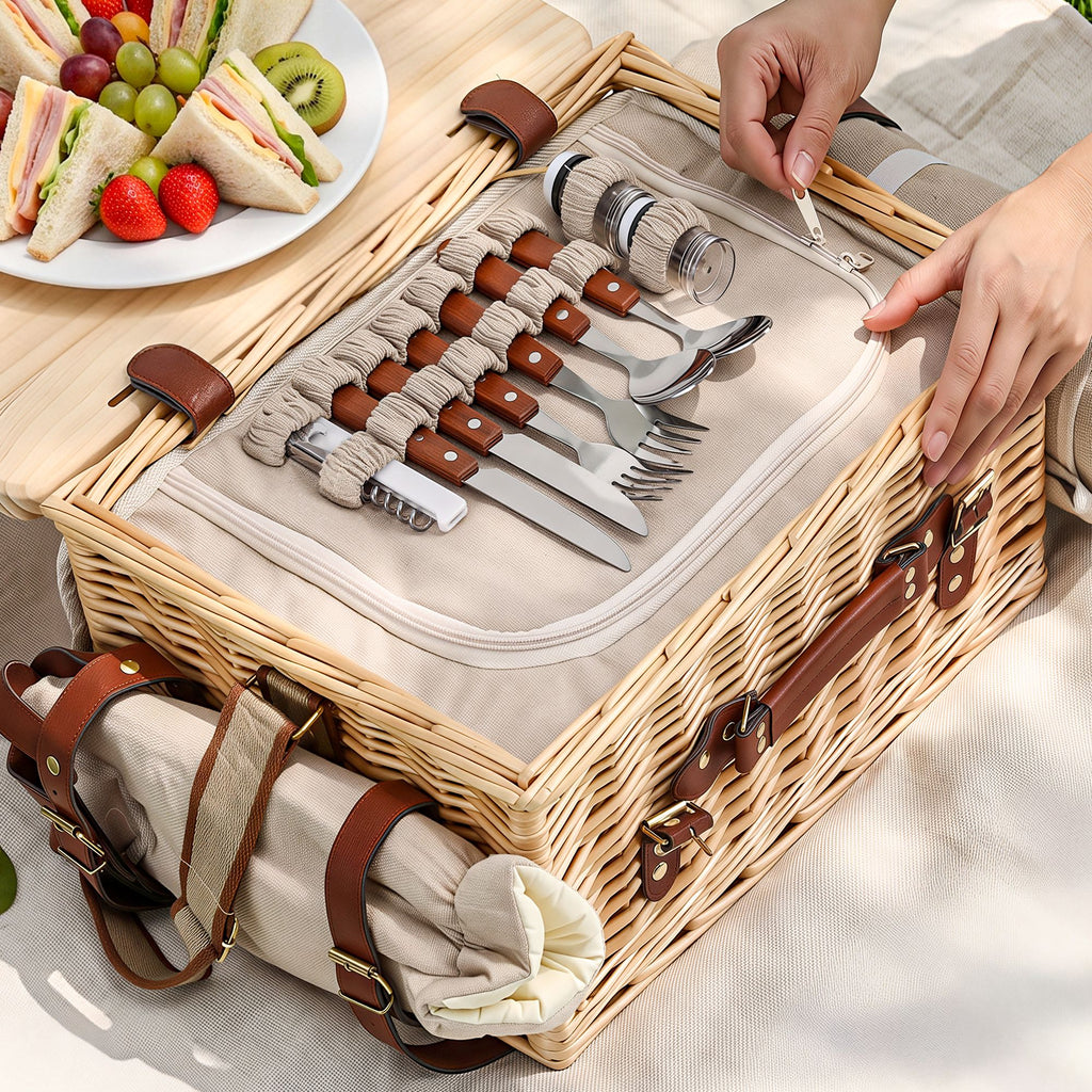 Alfresco 4 Person Insulated Picnic Basket Set
