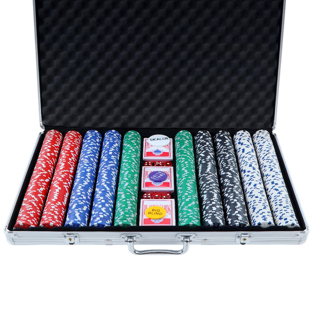 1000 Piece Poker Chip Set with Case, showing the options available