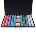 1000 Piece Poker Chip Set with Case, showing the options available