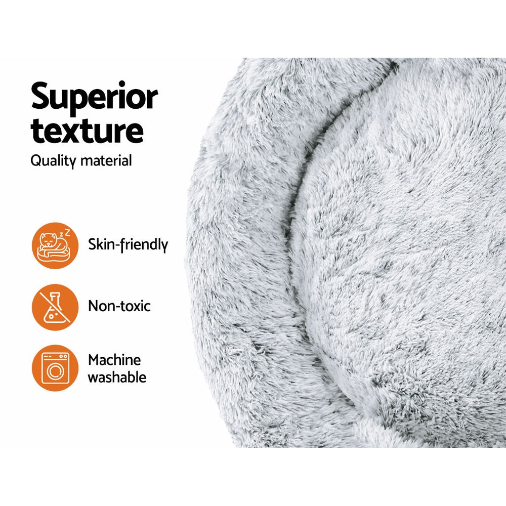 i.Pet Bed Dog Cat 110cm Calming Extra Large Soft Plush Light Charcoal