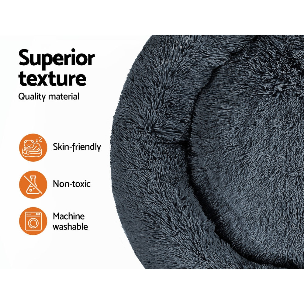 i.Pet Bed Dog Cat 110cm Calming Extra Large Soft Plush Dark Grey