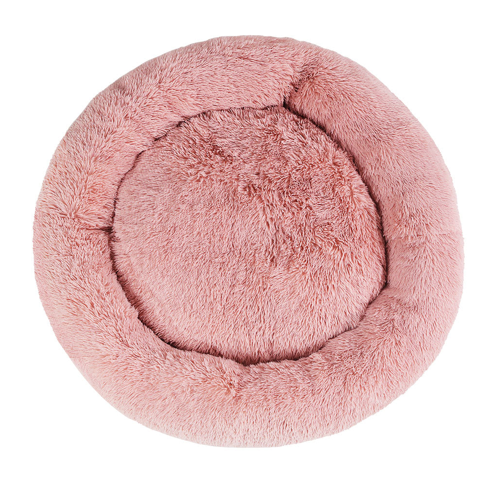 i.Pet Calming Plush Pet Bed, Pink, 110 cm, on a white background, photo 3 of 6