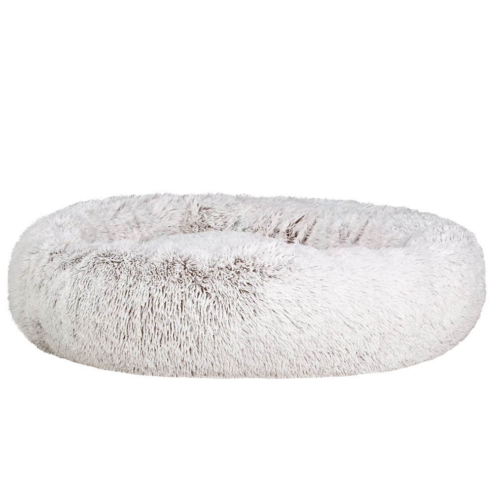 i.Pet Bed Dog Cat 110cm Calming Extra Large Soft Plush White Brown