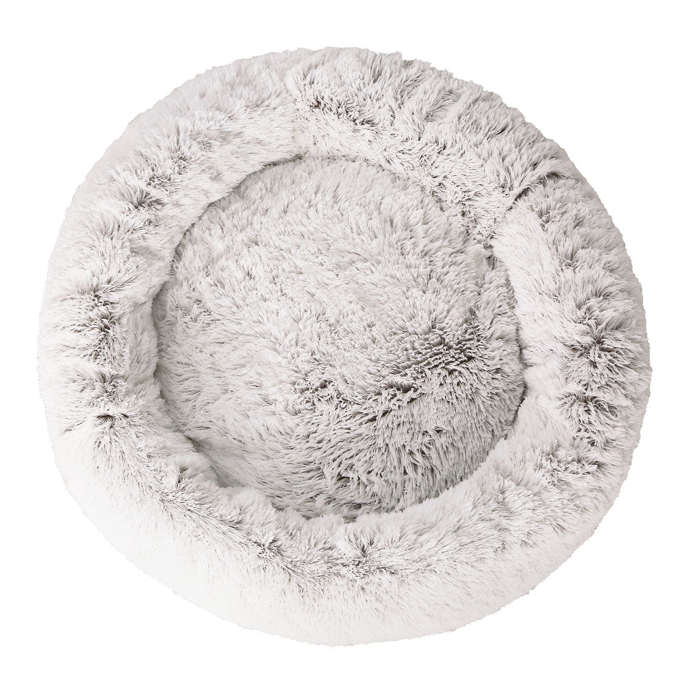 i.Pet Bed Dog Cat 110cm Calming Extra Large Soft Plush White Brown