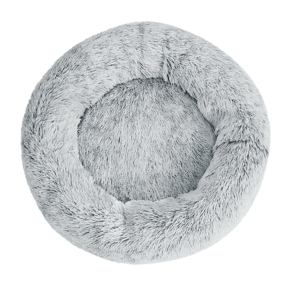 i.Pet Bed Dog Cat 90cm Large Calming Soft Plush Light Charcoal