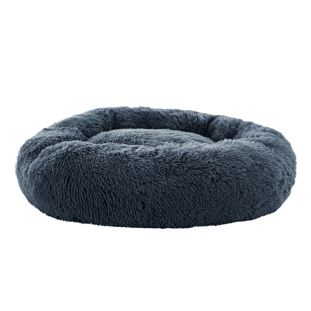 i.Pet Bed Dog Cat 90cm Large Calming Soft Plush Bed Dark Grey