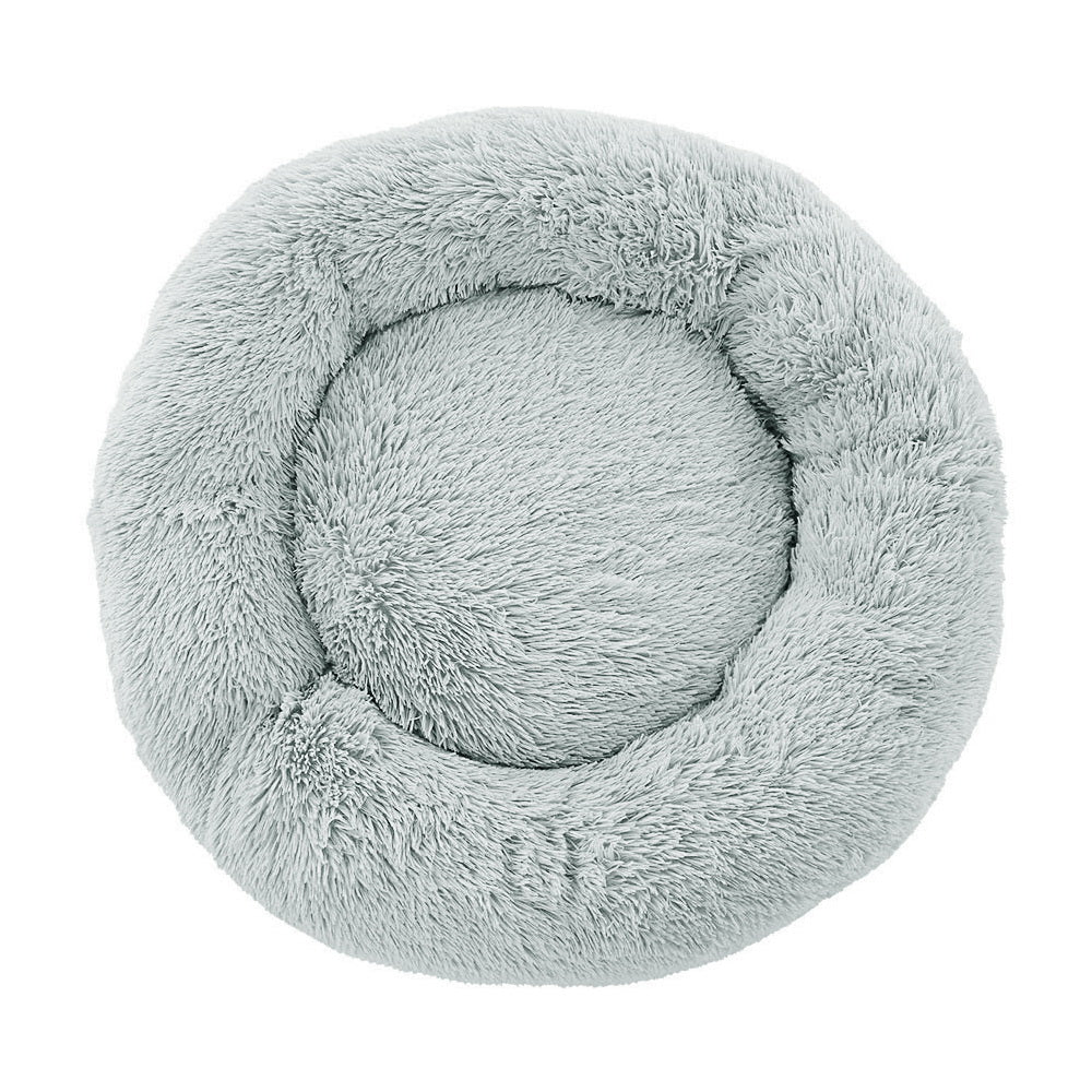 i.Pet Bed Dog Cat 90cm Large Calming Soft Plush Light Grey