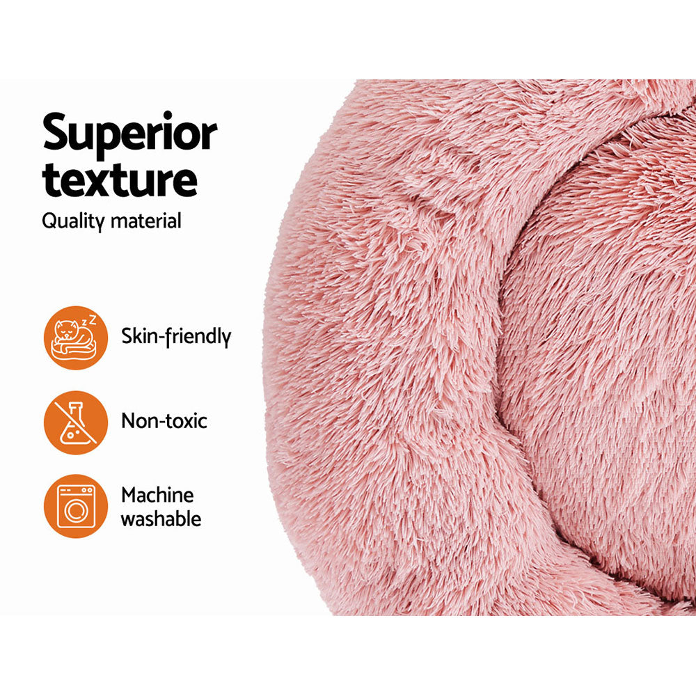 i.Pet Bed Dog Cat 90cm Large Calming Soft Plush Pink