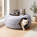 i.Pet Cat Bed with Tunnel 60x28CM Donut Felt Cave Hideaway Detachable