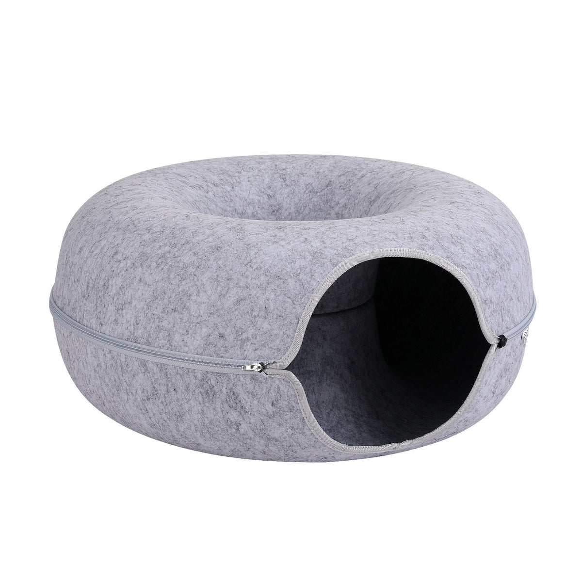i.Pet Cat Bed with Tunnel 60x28CM Donut Felt Cave Hideaway Detachable
