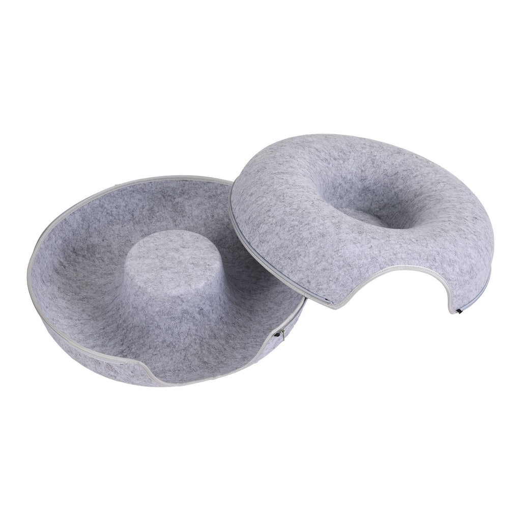 i.Pet Cat Bed with Tunnel 60x28CM Donut Felt Cave Hideaway Detachable