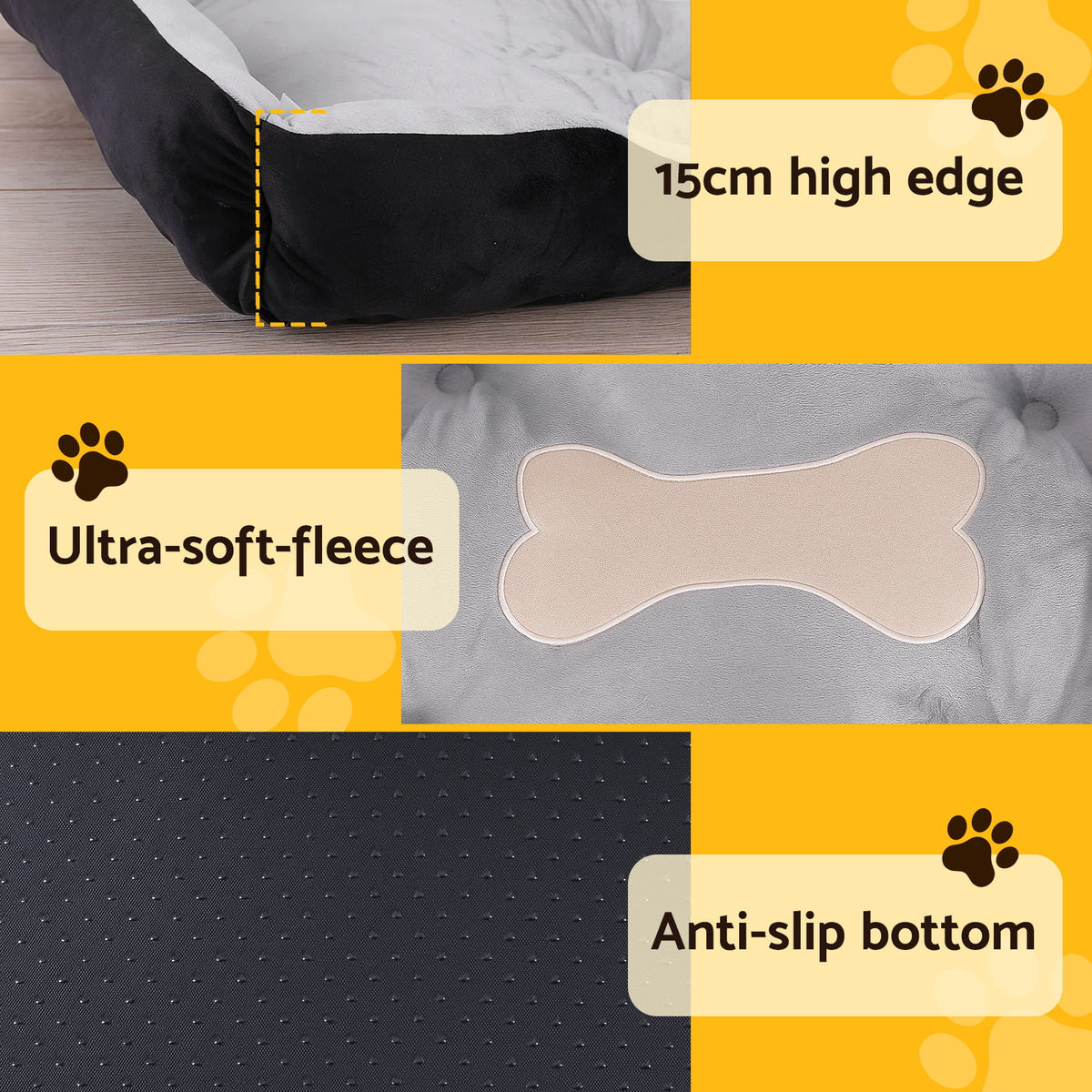 i.Pet Bed Dog Bed Soft PP Cotton Mat Sleeping Comfy Cushion Washable