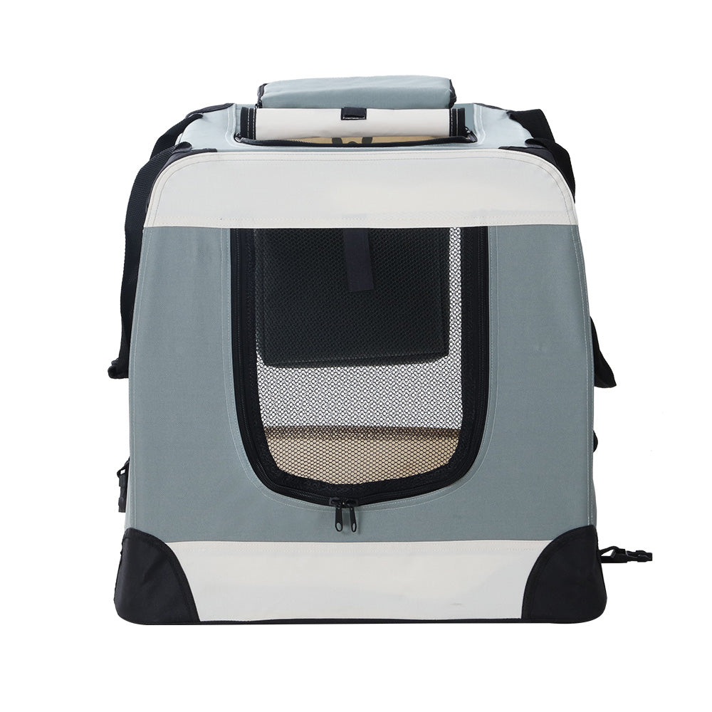 i.Pet Carrier Soft Crate Dog Cat Travel 90x61CM Portable Foldable Car