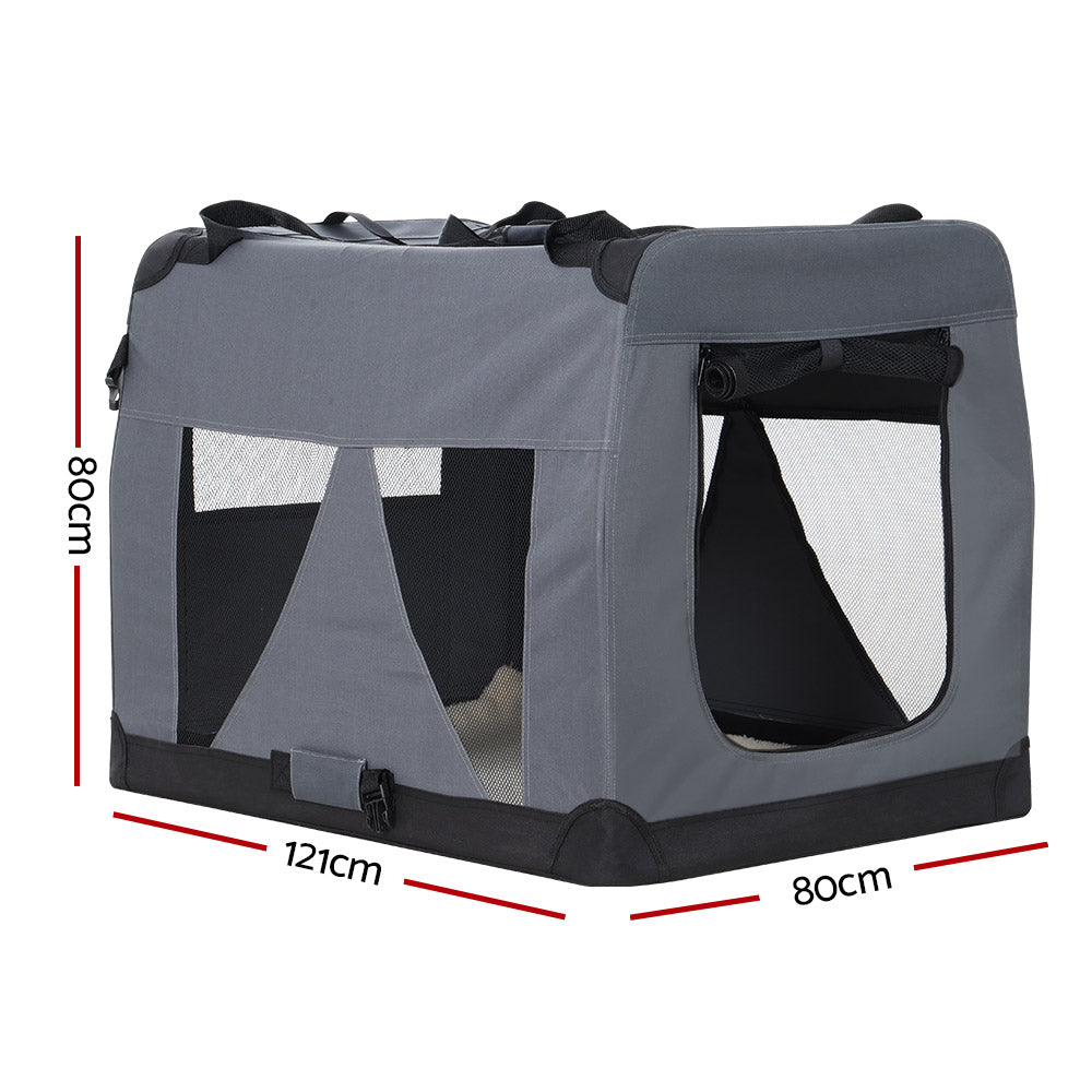 i.Pet Carrier Soft Crate Dog Cat Travel 121x80CM Portable Foldable