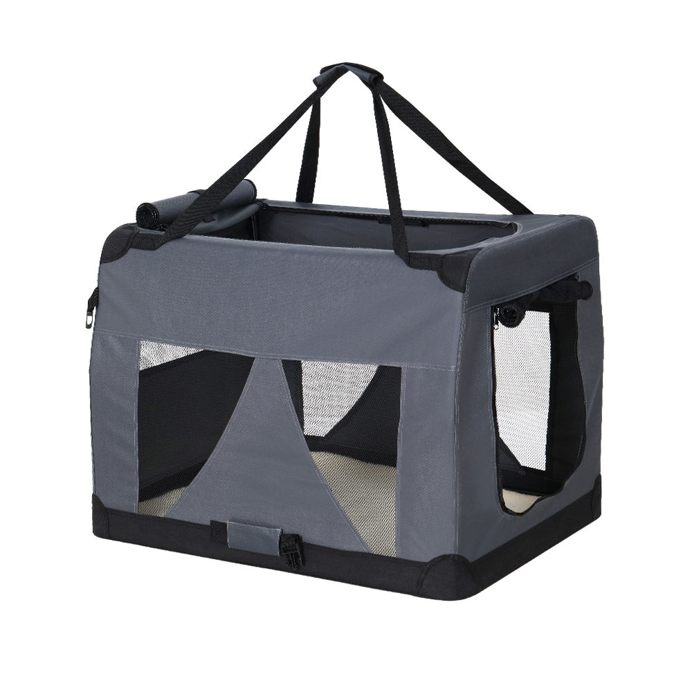 i.Pet Carrier Soft Crate Dog Cat Travel 60x42CM Portable Foldable Car