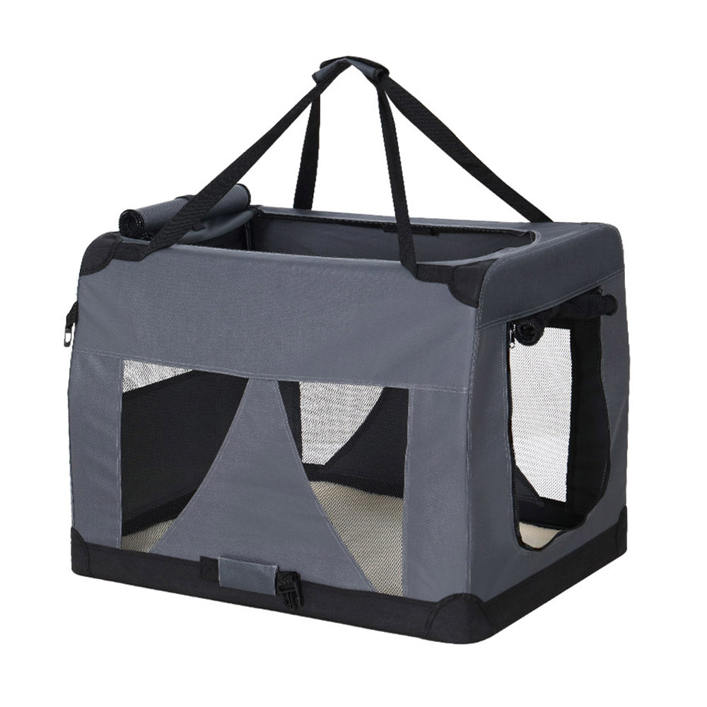 i.Pet Carrier Soft Crate Dog Cat Travel 82x58CM Portable Foldable Car