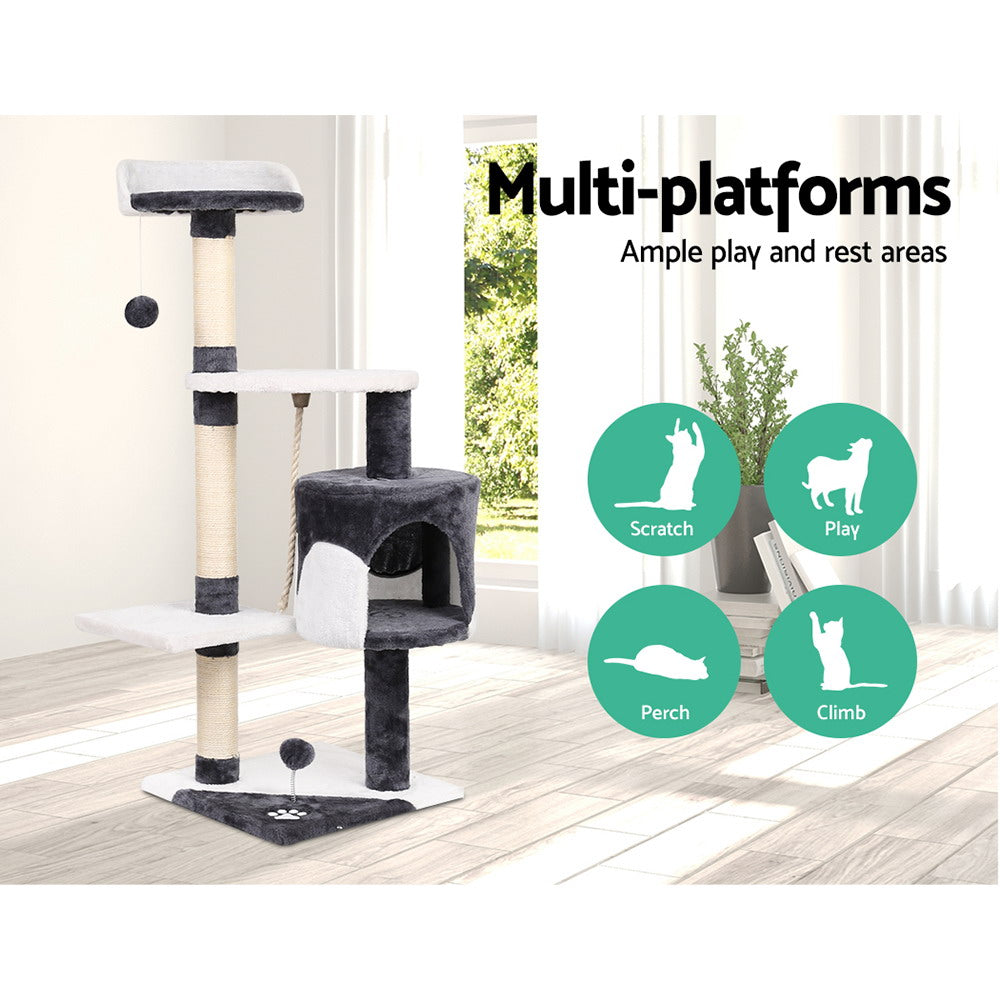 i.Pet Cat Tree 112cm Tower Scratching Post Scratcher Wood Condo House