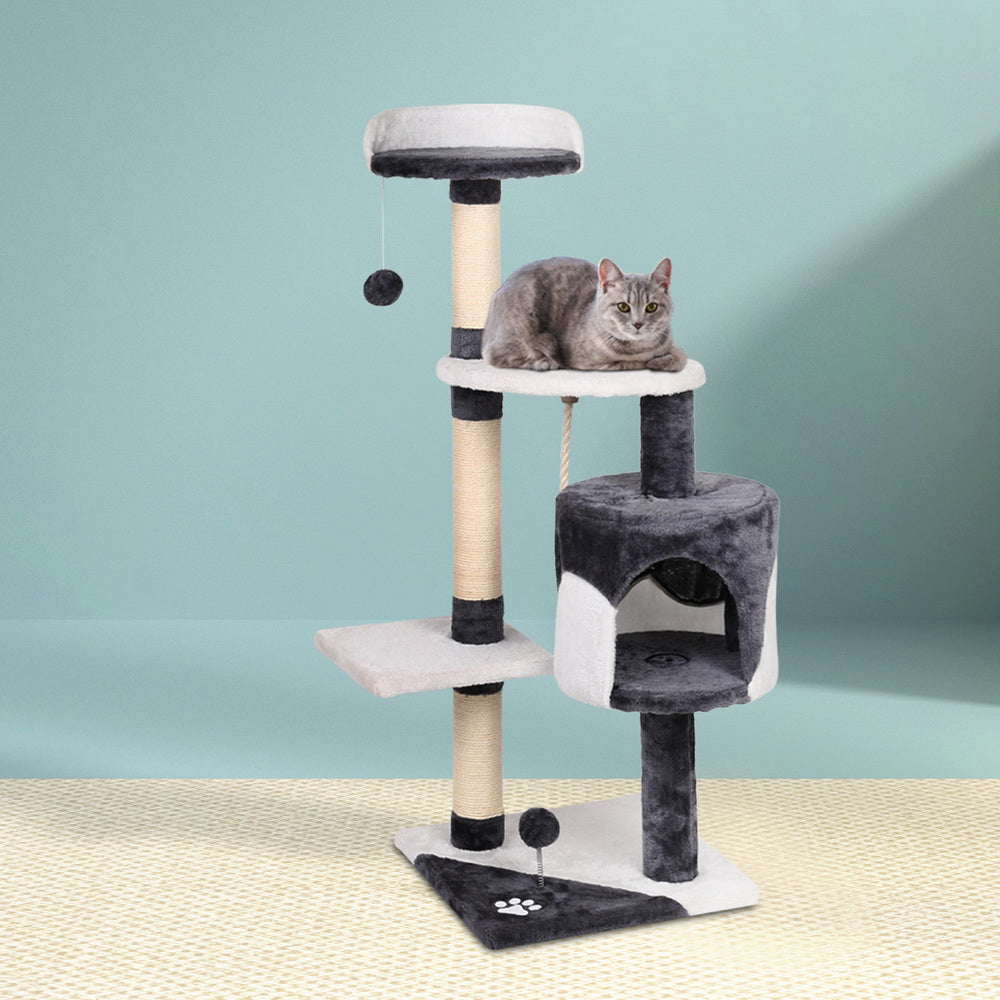 i.Pet Cat Tree 112cm Tower Scratching Post Scratcher Wood Condo House
