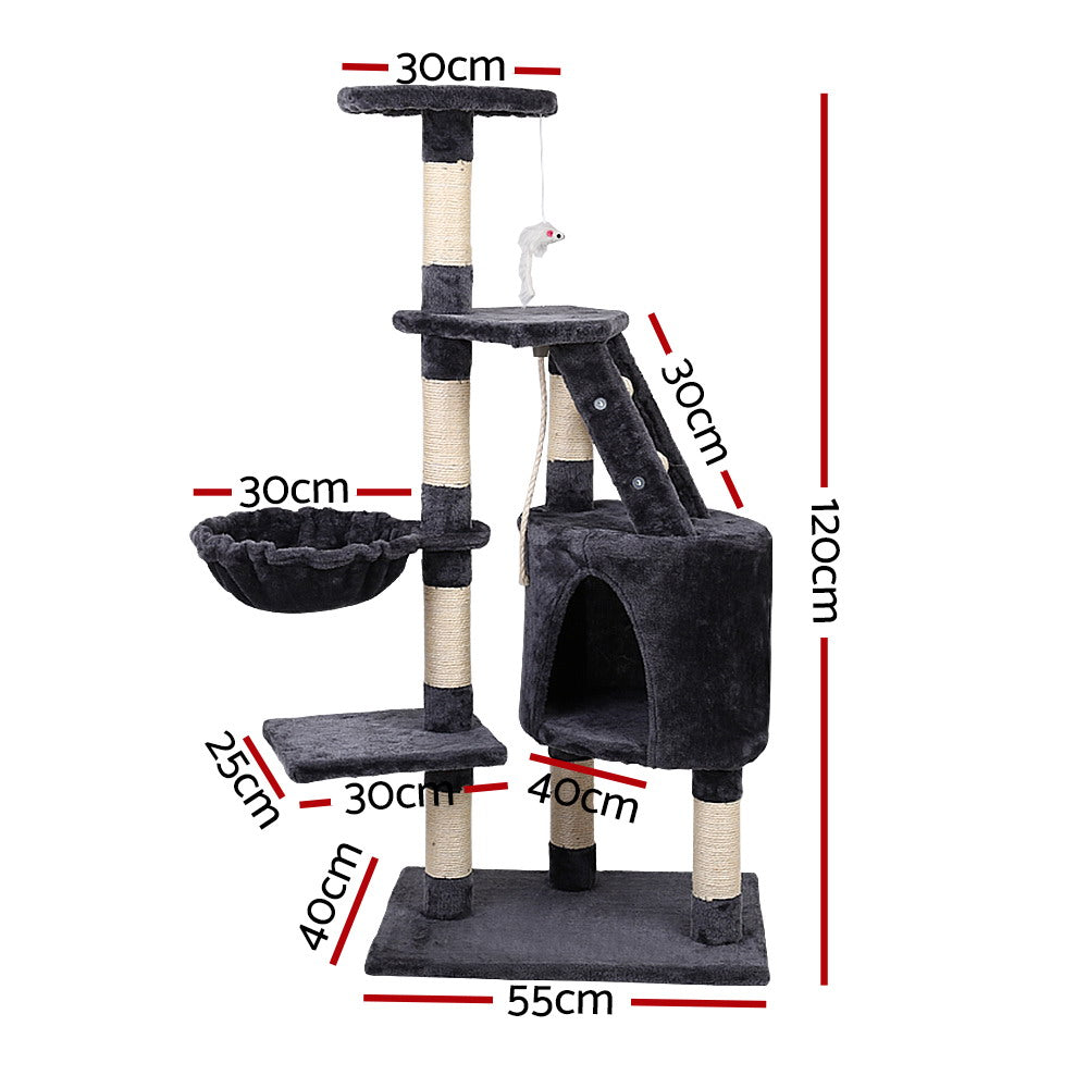 i.Pet Cat Tree 120cm Tower Scratching Post Scratcher Wood Condo House