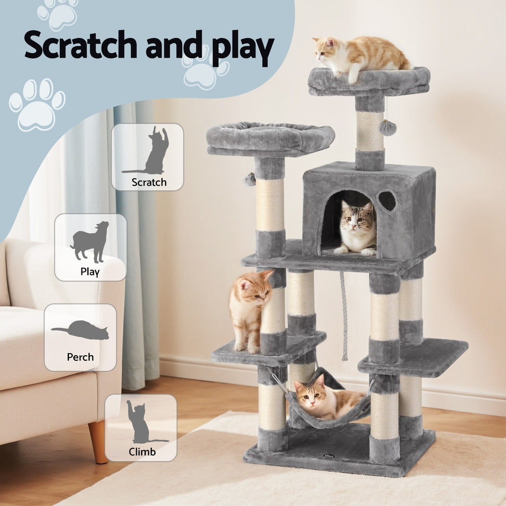 i.Pet Cat Tree 145cm Tower Scratching Post Trees Scratcher Condo