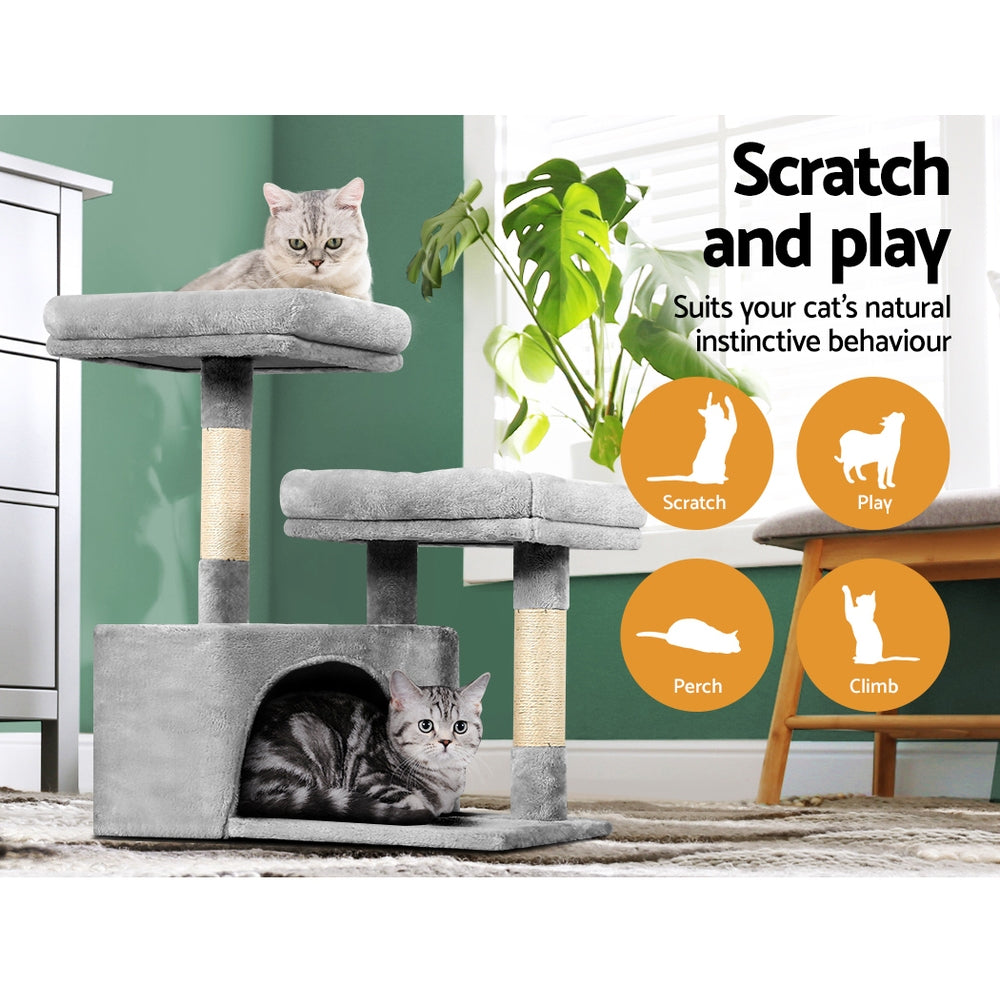 i.Pet Cat Tree 69cm Scratching Post Tower Scratcher Wood Condo House