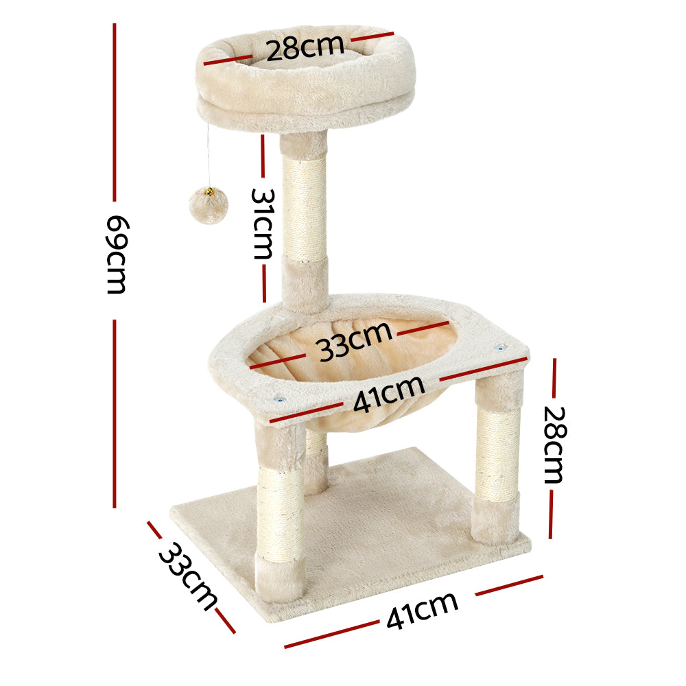 i.Pet Cat Tree 69cm Scratching Post Tower Scratcher Wood Condo Toys