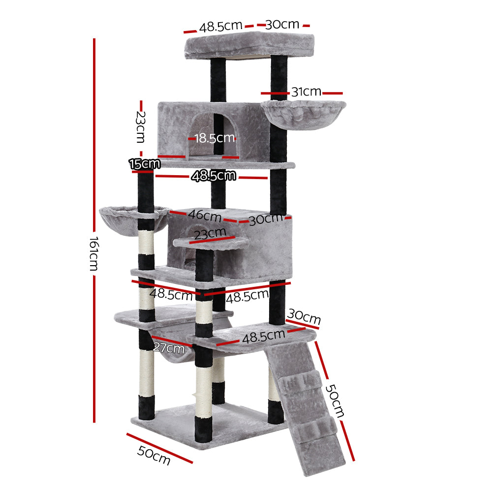 i.Pet Cat Tree 161cm Tower Scratching Post Scratcher Wood Condo House