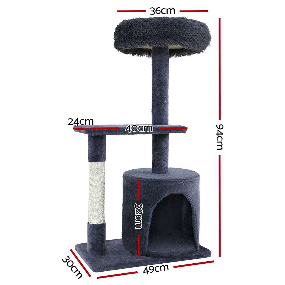i.Pet Cat Tree 94cm Scratching Post Tower Scratcher Condo House Wood